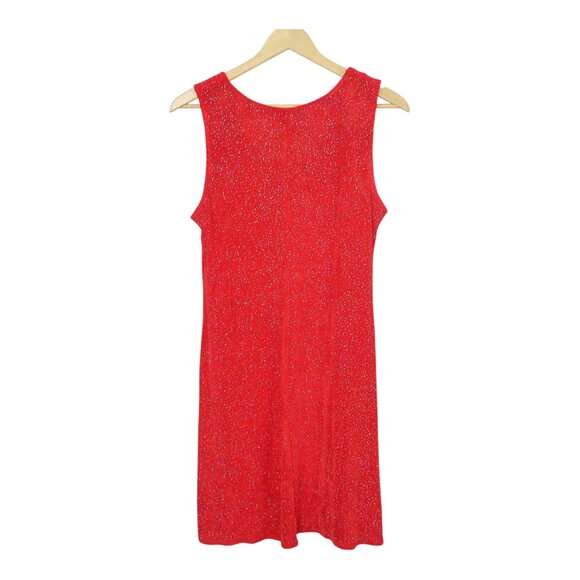 Vintage 90s Sparkly Red Mini Dress - Picture 3 of 14